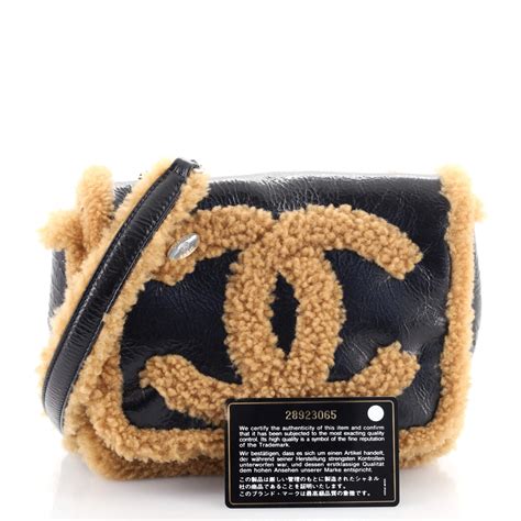 chanel shiny sheepskin flap bag